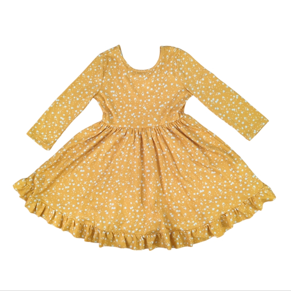 Chenault Girl Brushed Ruffle Hem Dress- Size 5